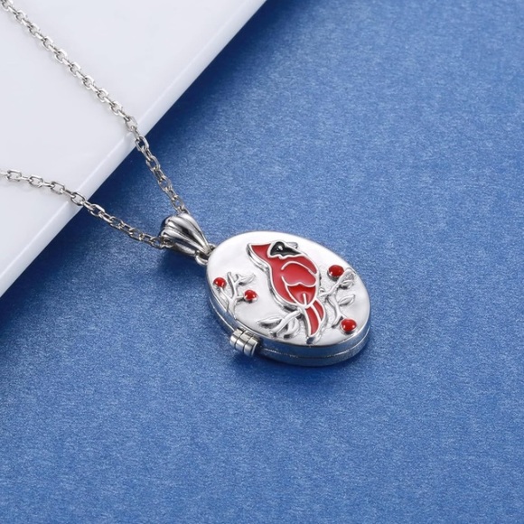 Angel Cardinal Locket Necklace - Picture 7 of 10